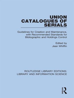 cover image of Union Catalogues of Serials